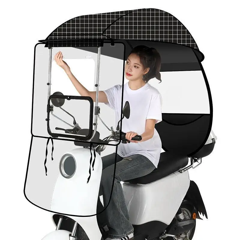 High Quality Universal Sunshade Windproof Waterproof Electric Motorcycle Umbrella