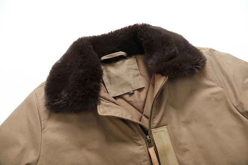 Men's Pilot Jacket With Fur Collar Warm Cotton Outdoor Coat_voghion.com