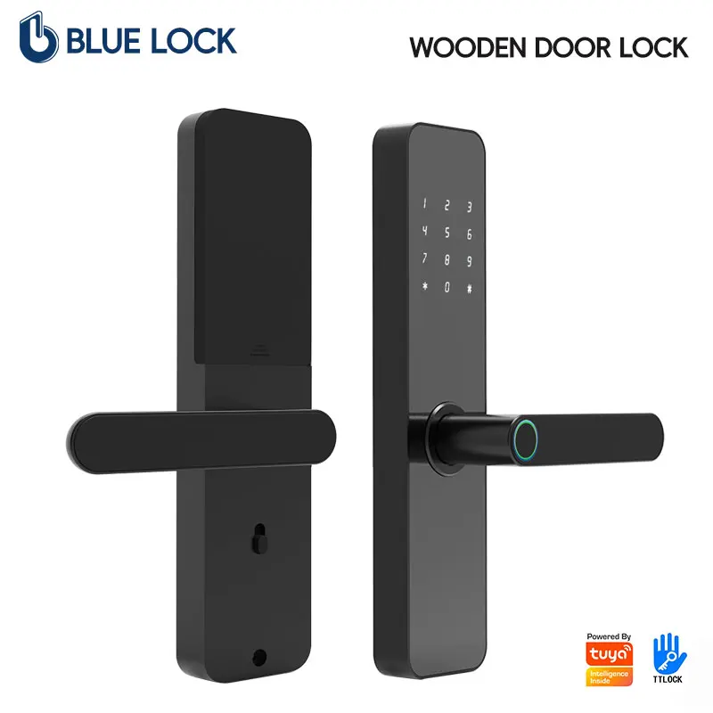 Bluelock Smart Door Lock Fingerprint Password App Remote Control Electronic Lock for Aluminum/Steel Wooden Doors with Key