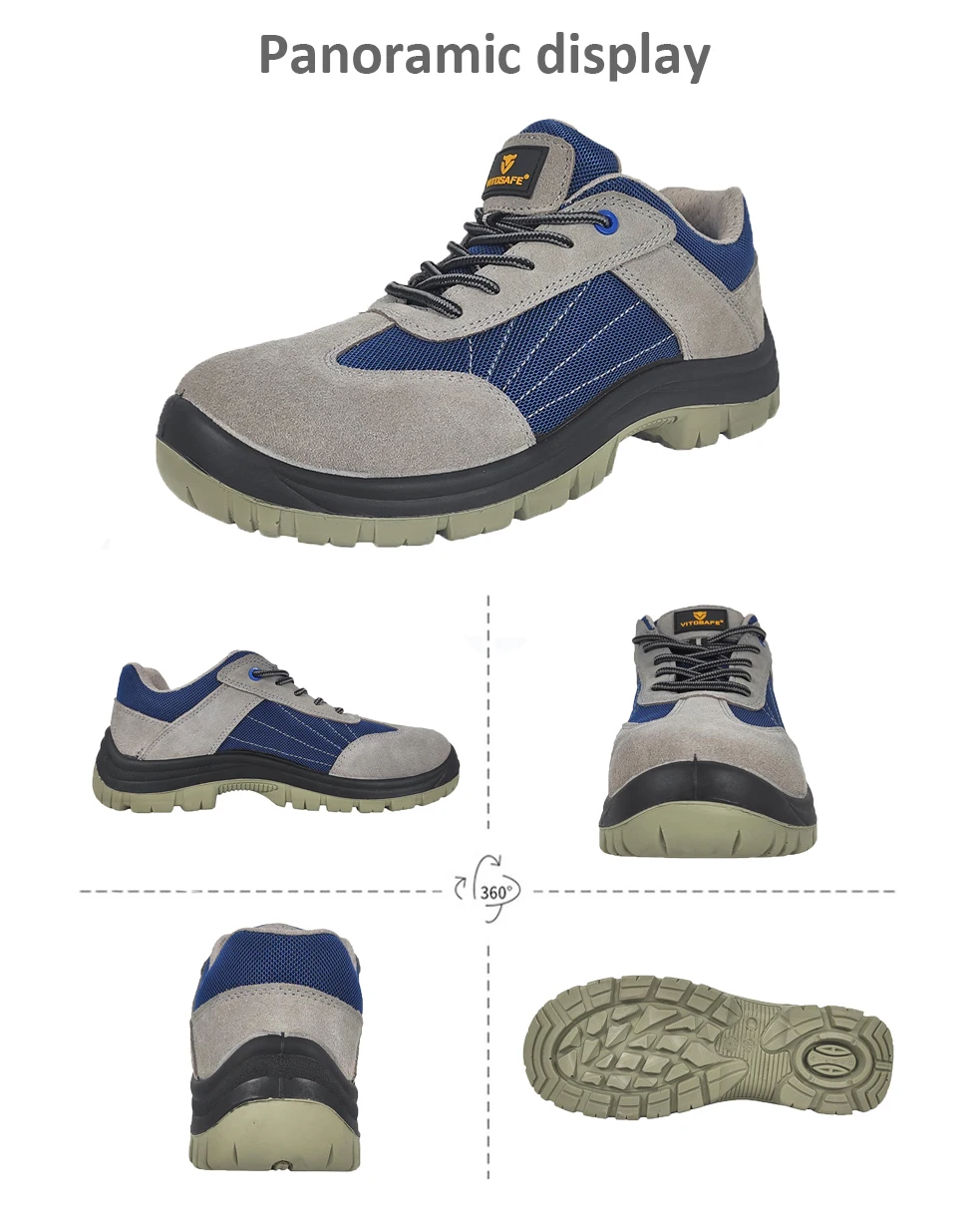 VITOSAFE High Quality Lightweight Anti-static Steel Toe Labor Protection Footwear Safety Work Shoes supplier