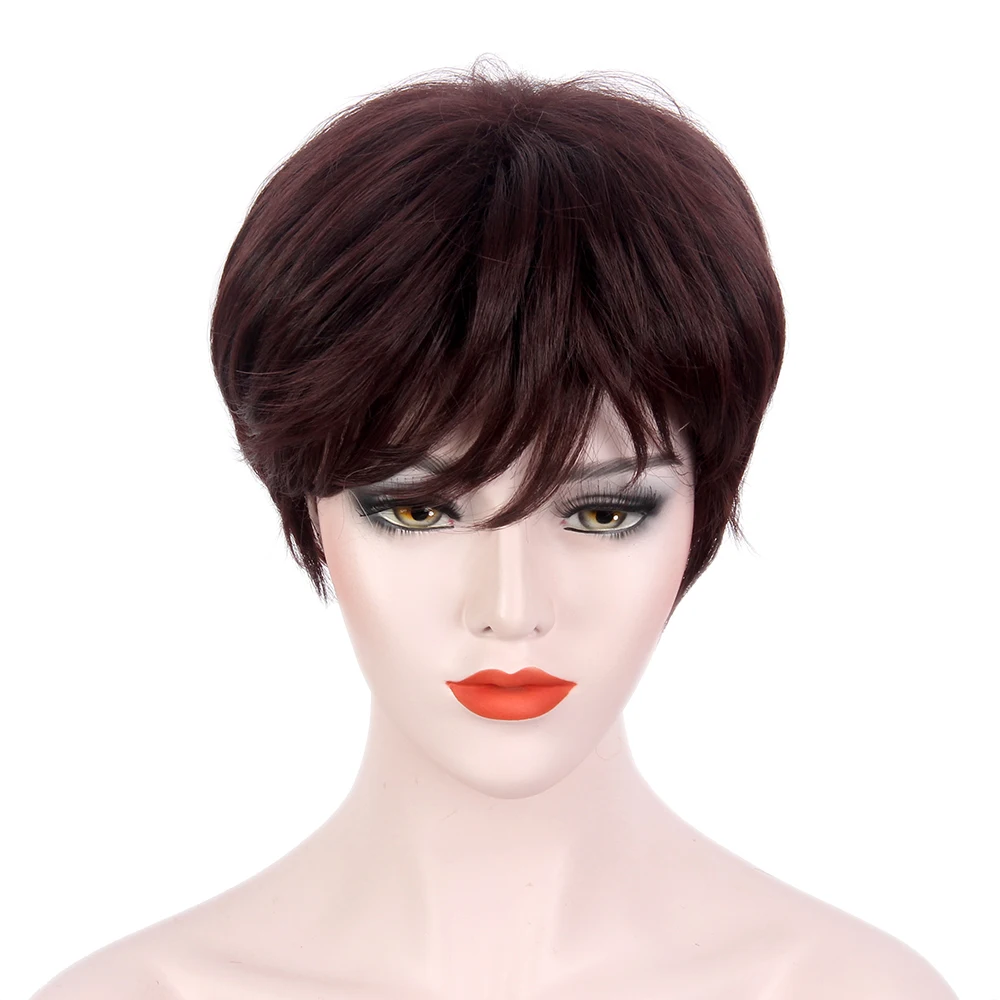 brunette short wig