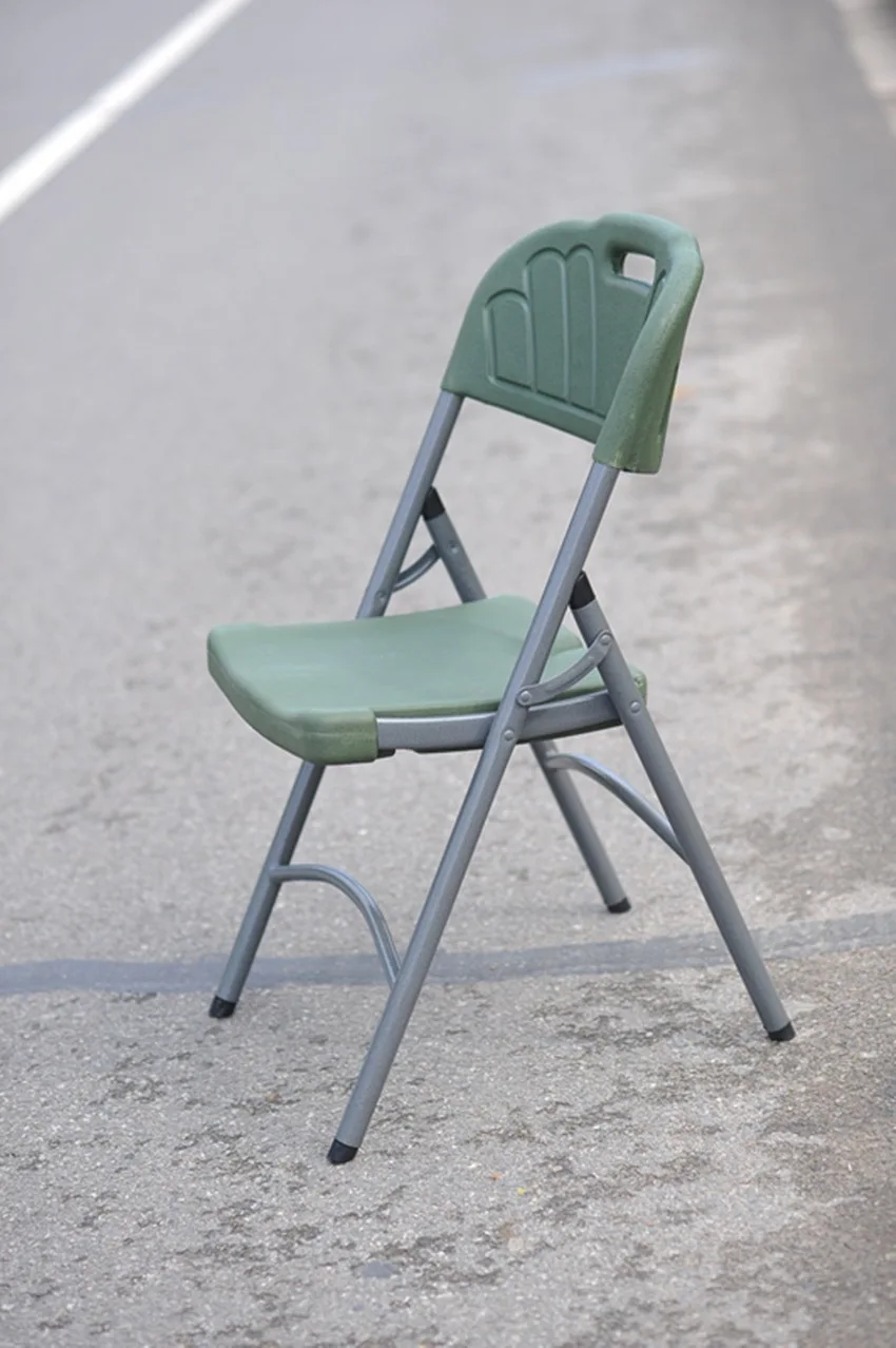 Modern Design Foldable Outdoor Chairs Cheap Metal and HDPE Plastic for Patio Garden Furniture Steel Frame Wood Construction