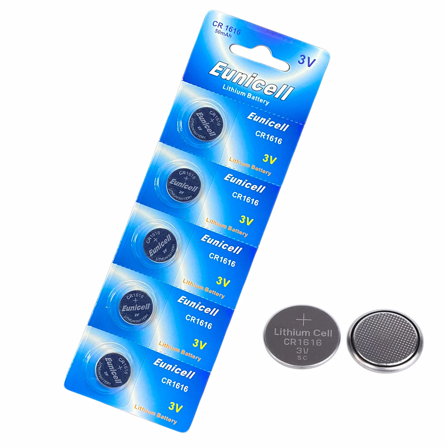 5 Pcs Eunicell CR-1620 3V Lithium Coin Cell Battery