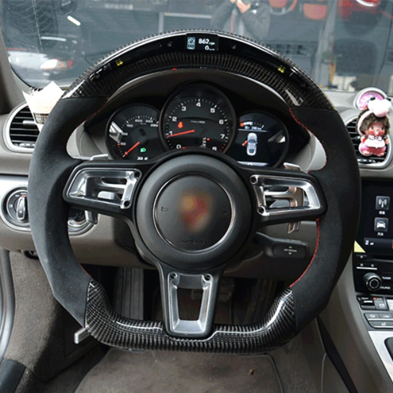 Для Porsche Cayenne Panamera 911 997 Mk2 Boxster Cayman 987 100% Настоящее углеродное волокно светодиодное рулевое колесо горячая