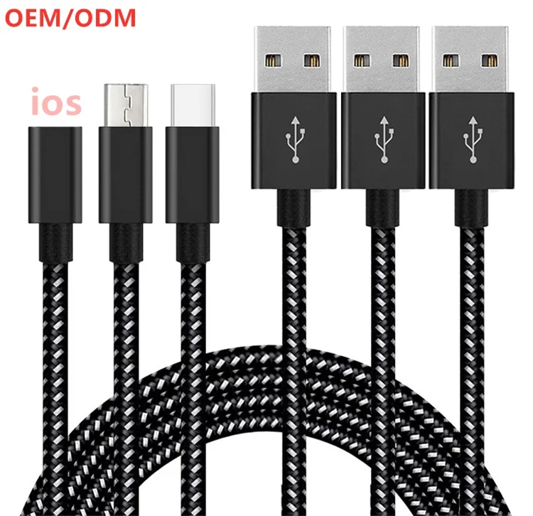 Oem логотип Плетеный 1 м 2 3 фута 6 футов 10 зарядное устройство Быстрая зарядка Usb Дата-кабель для Iphone Apple