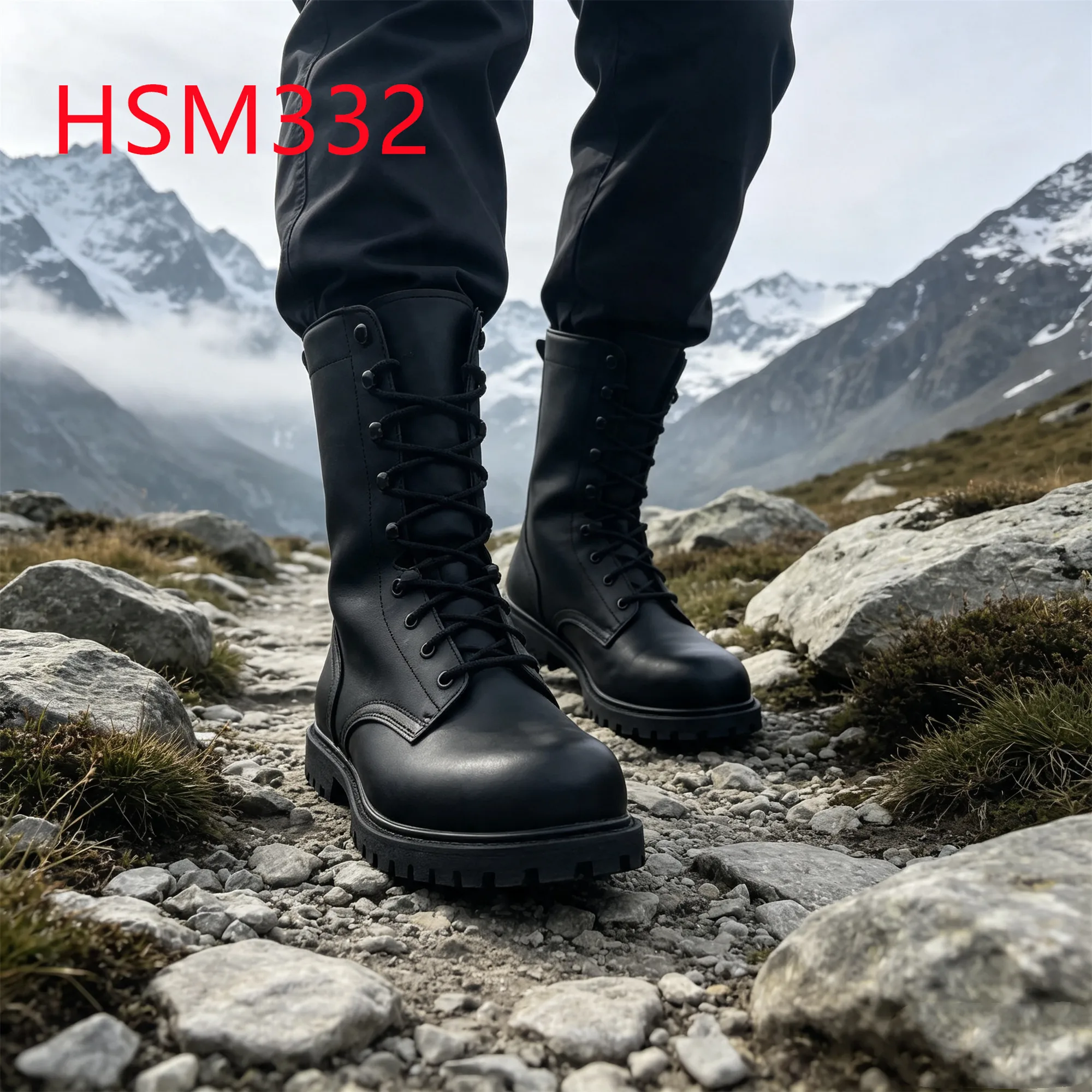 HY,woodland Trek No-marking Reliable Traction Rubber Sole Tactical Boots Full Natural Cow Leather Hua Singh Combat Boots HSM332
