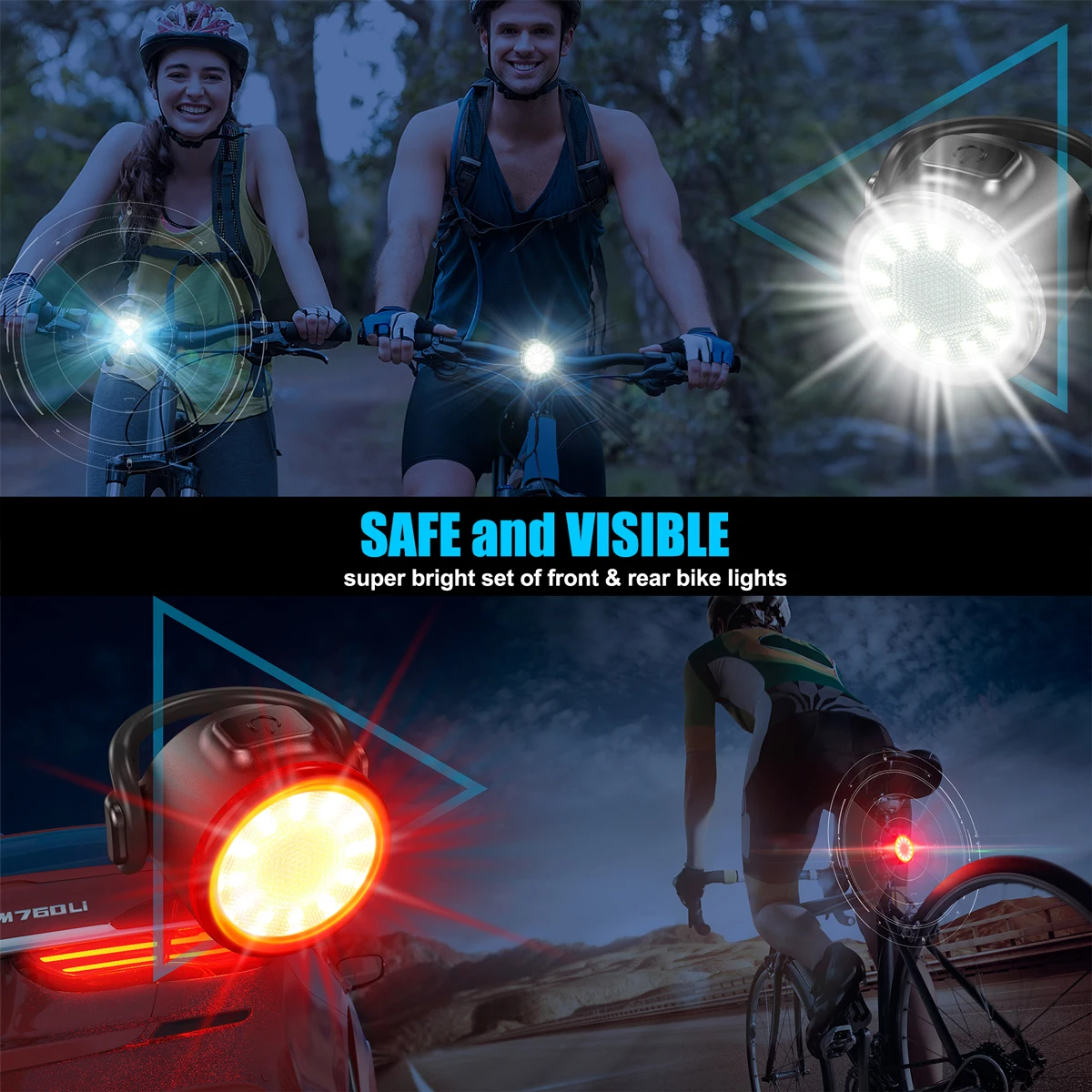 LED Bicycle USB LED Front Lamp Rear Lamp Front and Rear Fog Lamp