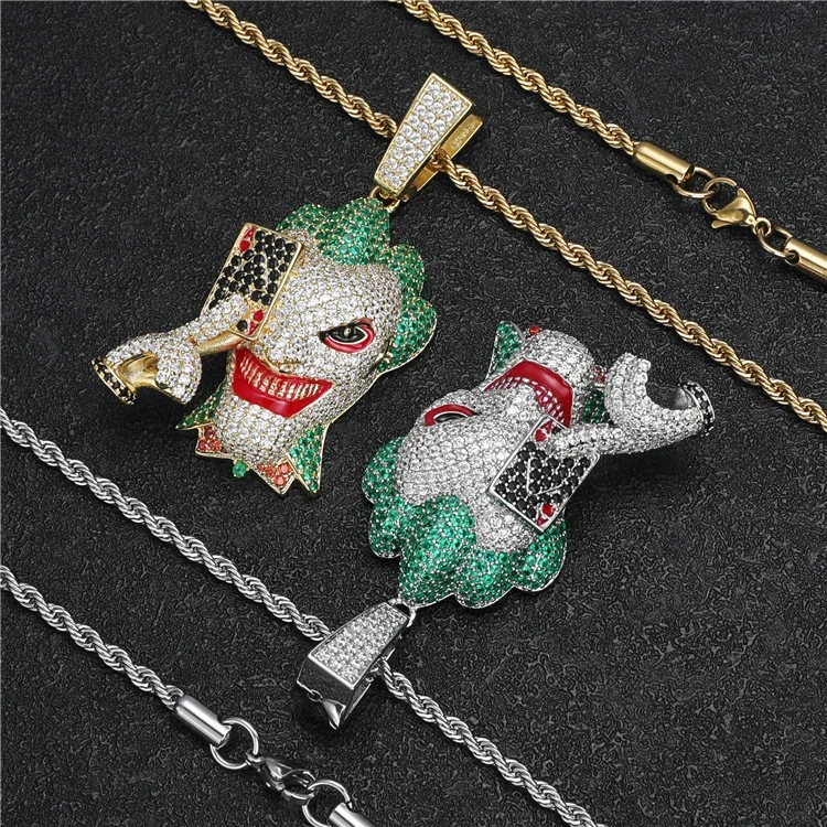 Collana con ciondolo Allah musulmano ghiacciato Colore argento