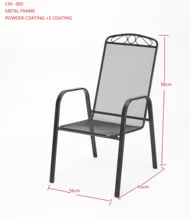 Stackable Outdoor  Dining Chairs All-Weather Firepit Armchair w/Armrests Steel Frame for Patio, Deck, Garden, Yard - Brown