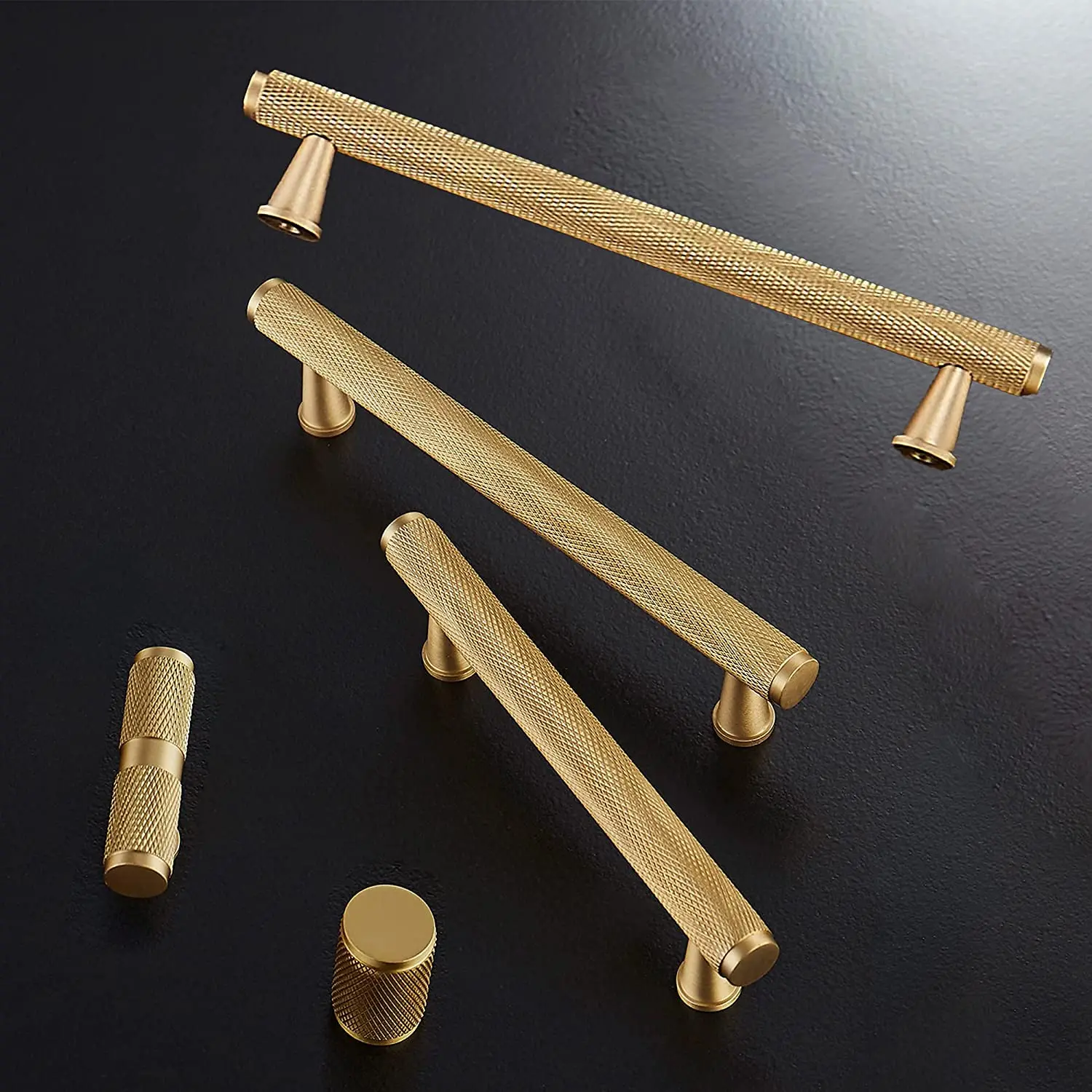 American Style Decorative Knurled Solid Brass Furniture T Bar