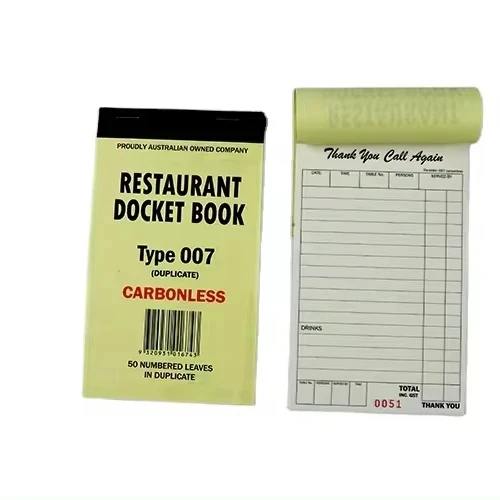 Triplicate Duplicate Carbonless  NCR Copy Paper Custom Tally Tax Receipt Proforma Invoice Form Cash Bill Register Book Printing