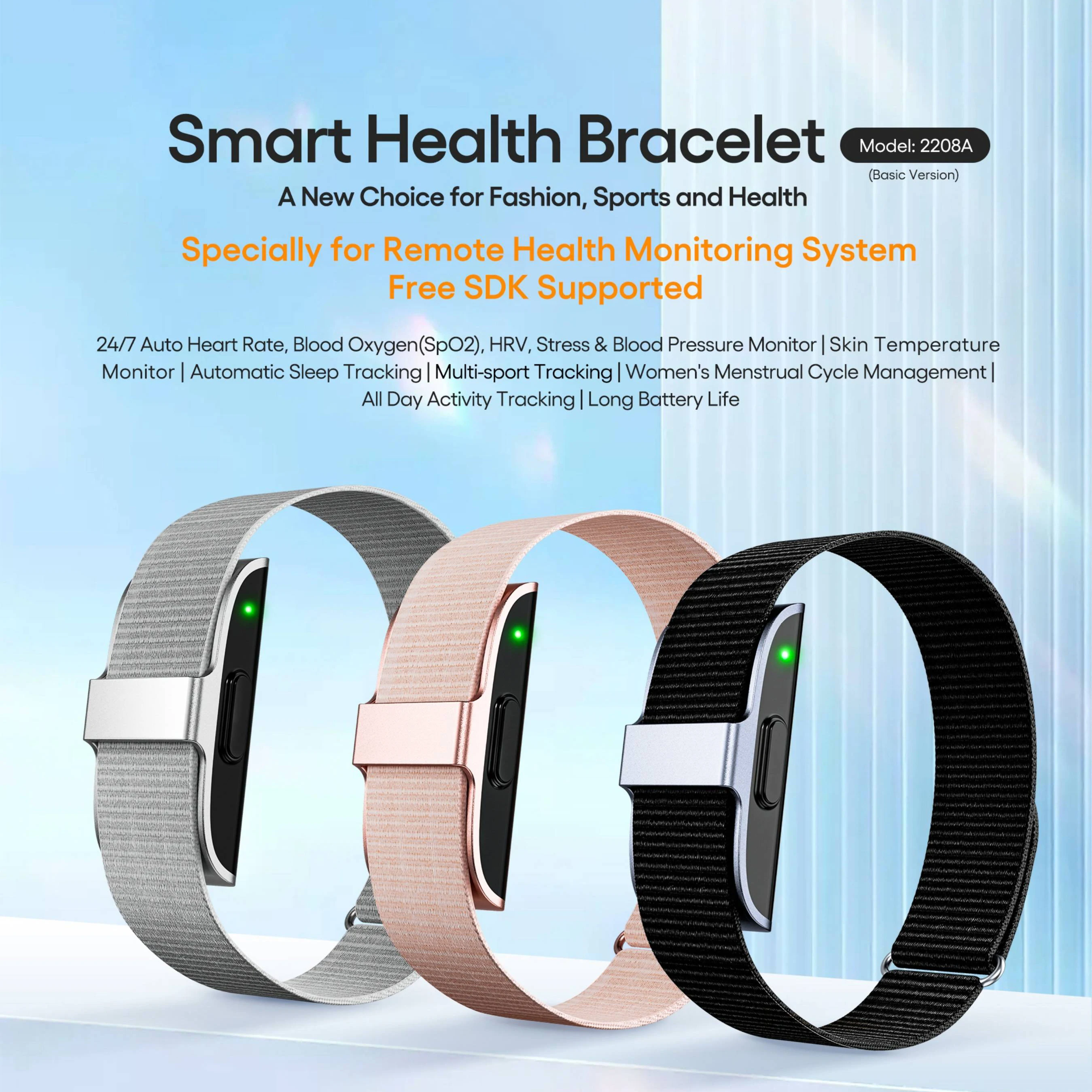 Blood Pressure Health Bracelet Silver OPTA Bluetooth Smart Heart