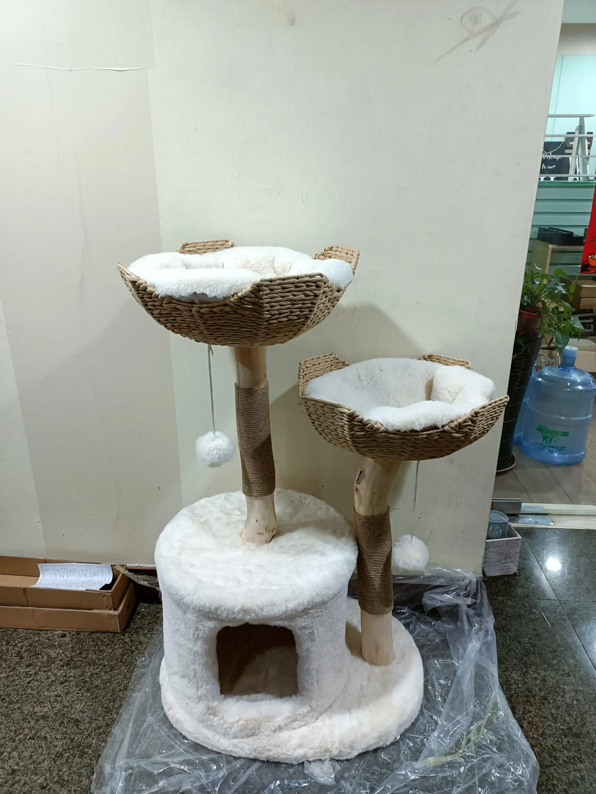 Wooden Cat Tree Tower,73" Scratching Cat Tree Tower Pet Climbing Tree