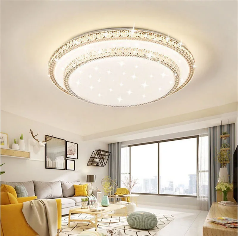 Colorful Led Ceiling Lamp Modern Round Square Shape Living Room