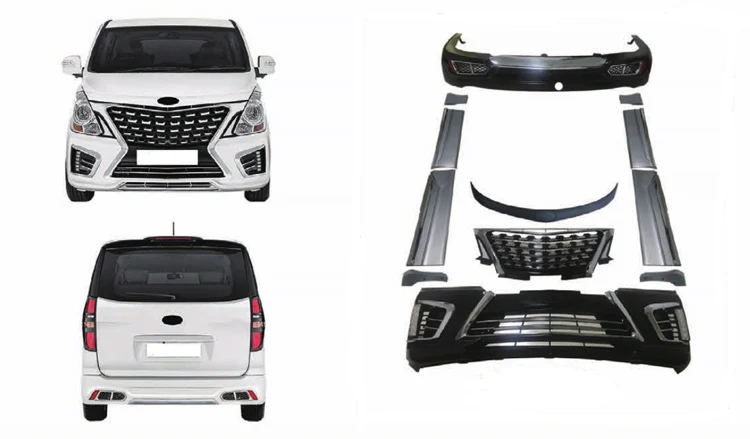 Front Bumper Face Kit for Starex TQ H1 2014 2015 2016 2017 Body Kit Front and Rear Bumper Guard