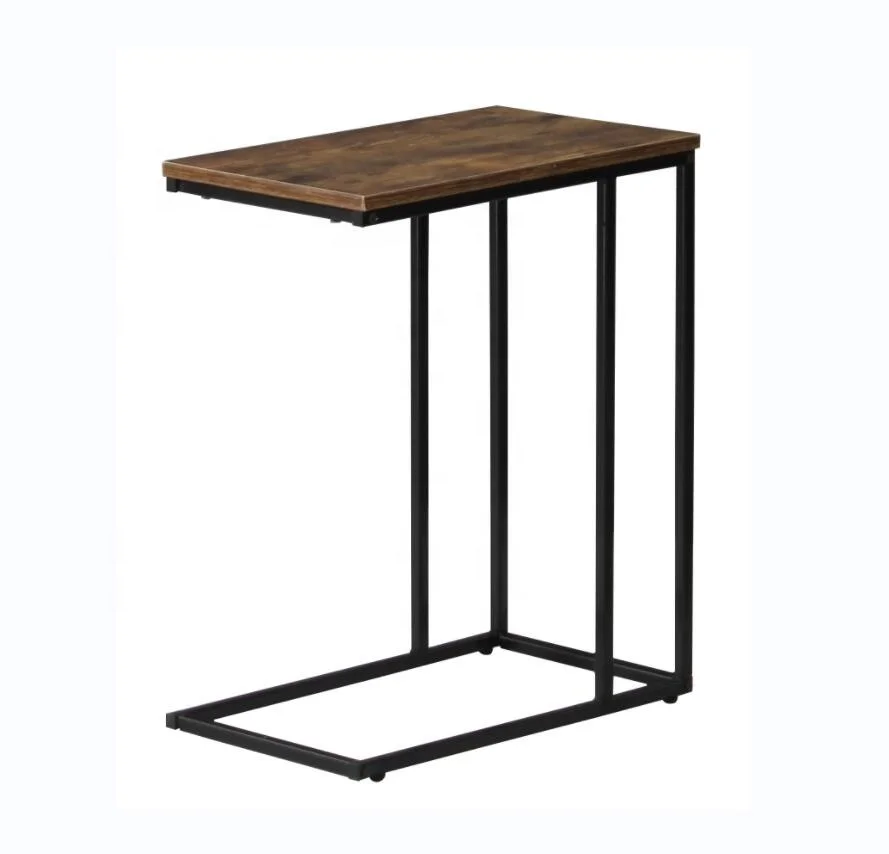 Портативный столик деревянный металлический каркас для журнального столика