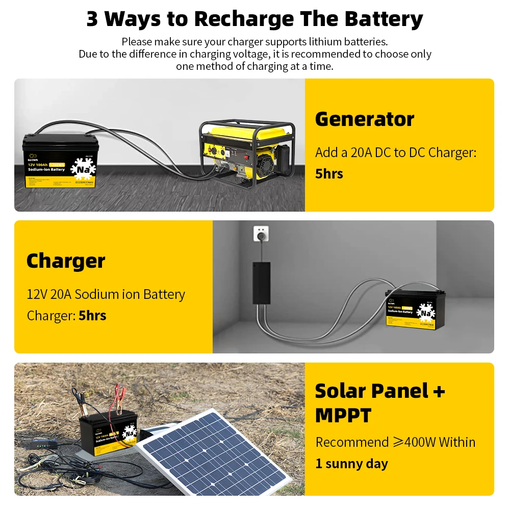 12v 100ah Sodium Ion Battery Outdoor Portable Low-temperature Resistant 