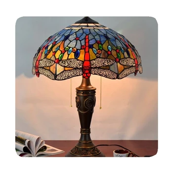 New Lamps Tall Lamp Shade Table Lighting Animal Lampe Bases Stained Glass LED 50 AC Tiffany 80 Round Hotel European Tiffany 2801