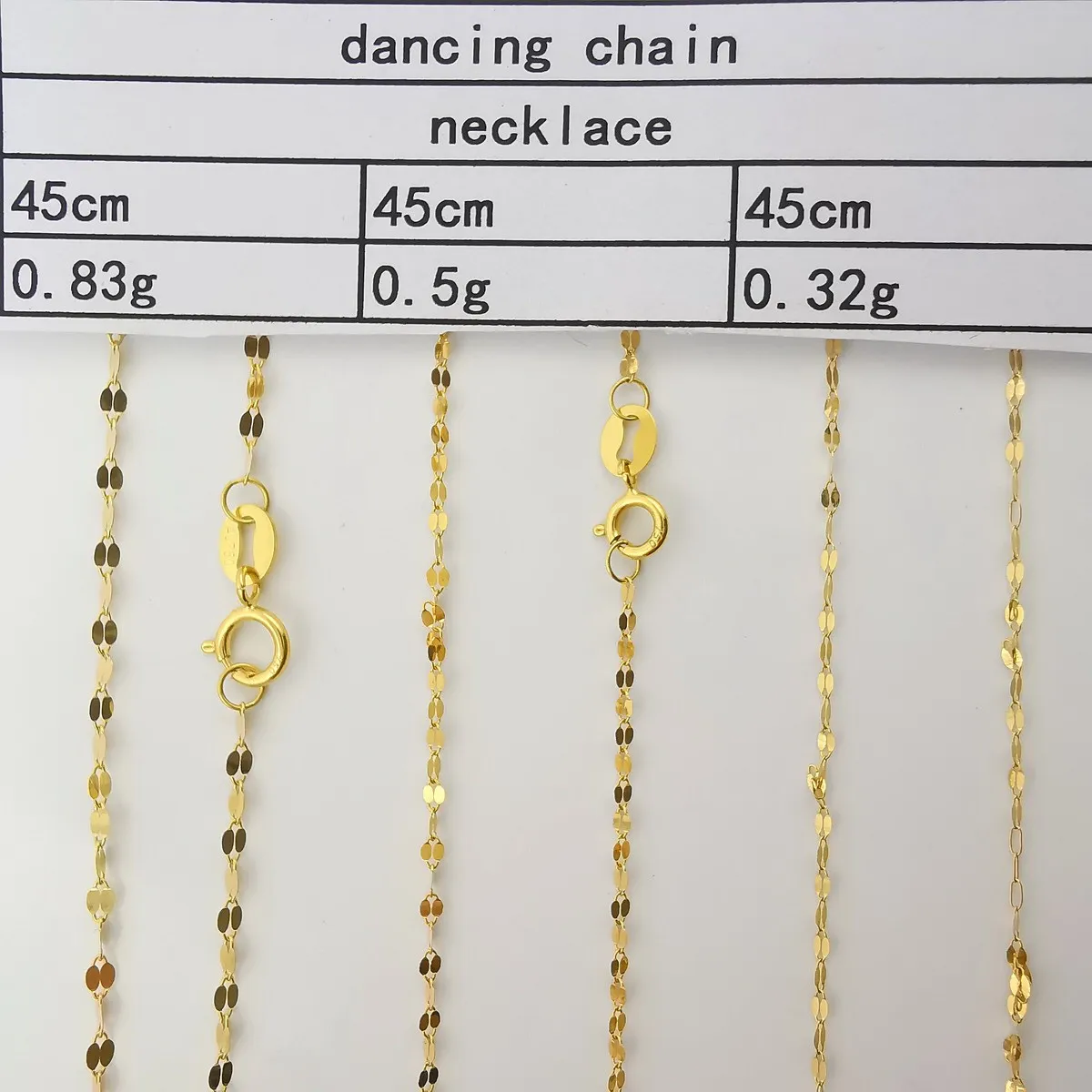 dancing chain necklace gold