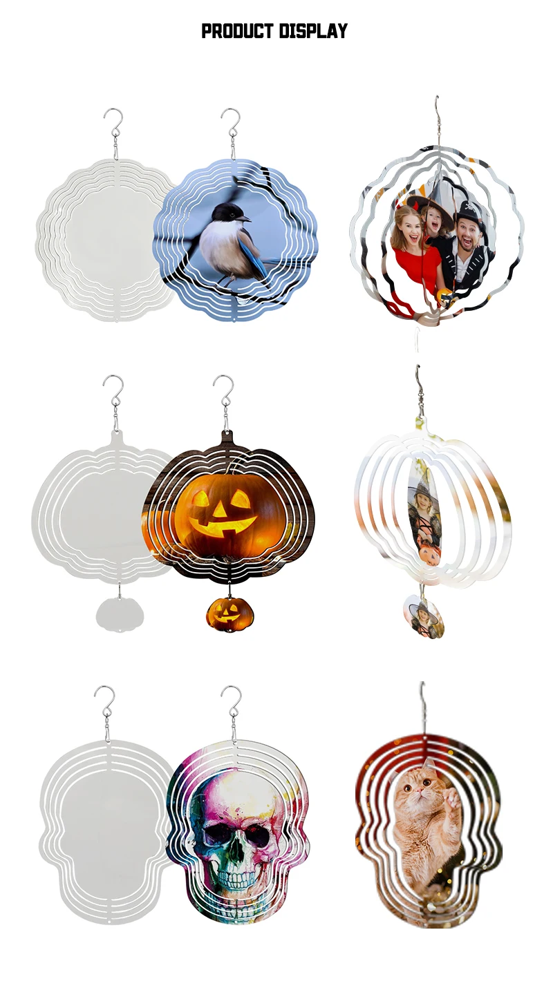 White Plain Sublimation Wind Spinners Manufacturers Blank For Creative Gift Garden Decoration