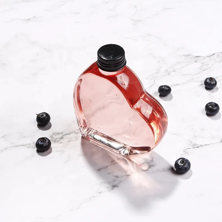 Custom Shape Empty Spirit 200ml Gin Glass Bottle for Liquor with Screw Cap Heart Shape Unique Shape