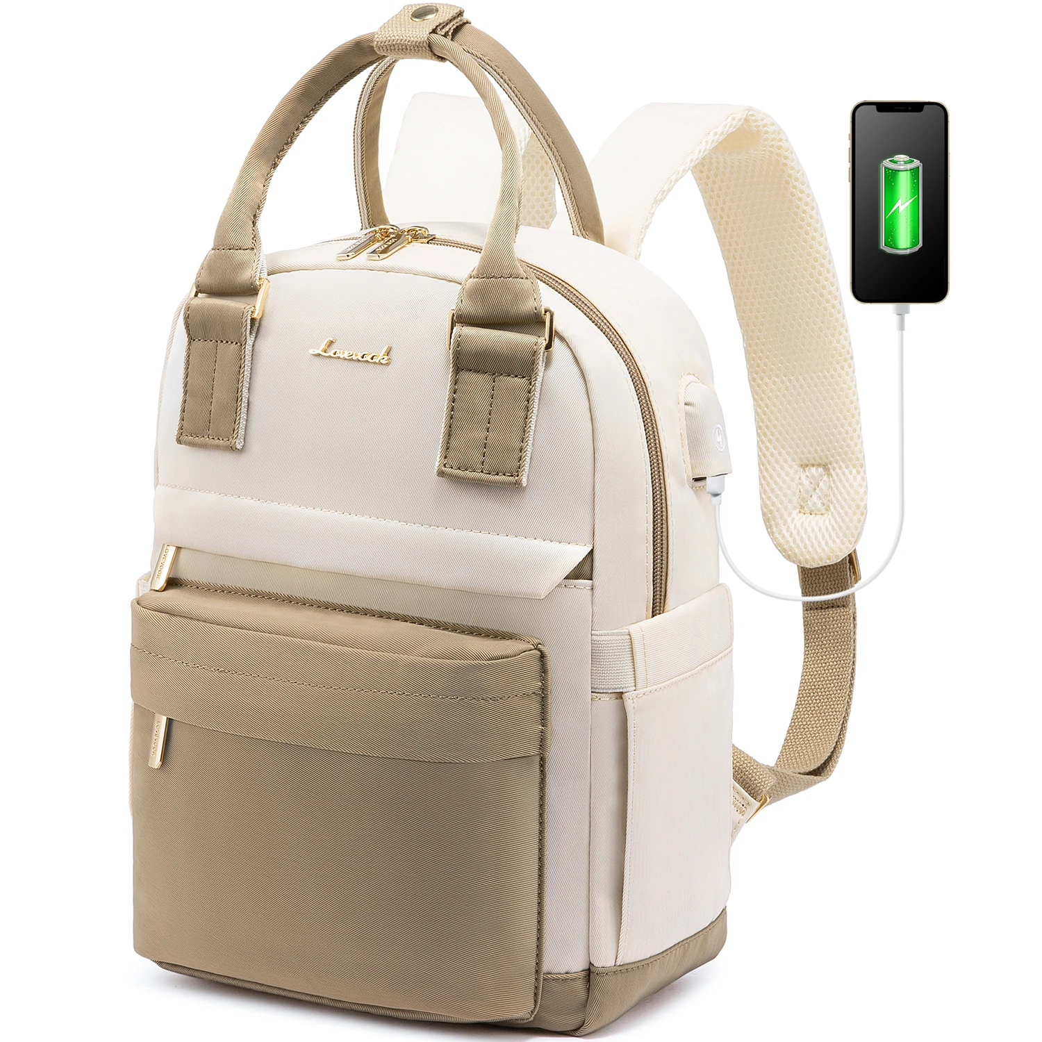 Mini Backpack Women Waterproof Stylish Daypack Purse Shoulder Bag w USB  Port Mini Leather Backpack Purse for Girls and Women - Small Blue  main image 2