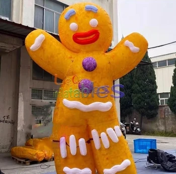 Christmas outdoor air blow up yard decorations giant inflatable gingerbread man model for advertisement