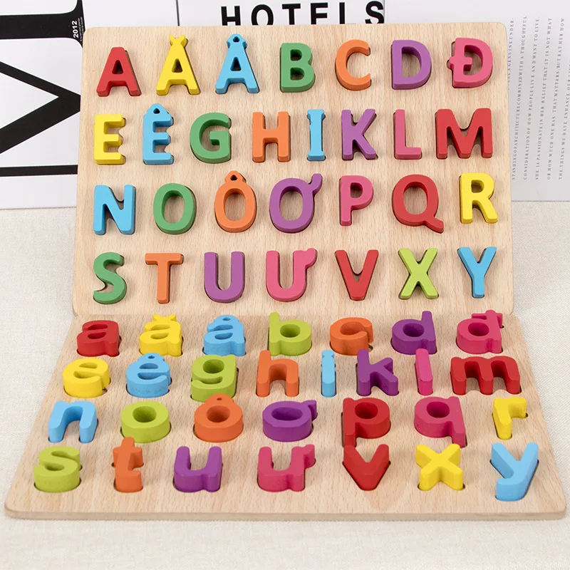 Preschool Letter Cognition Matching Board Learning Word Game Vietnamese Alphabet Puzzles