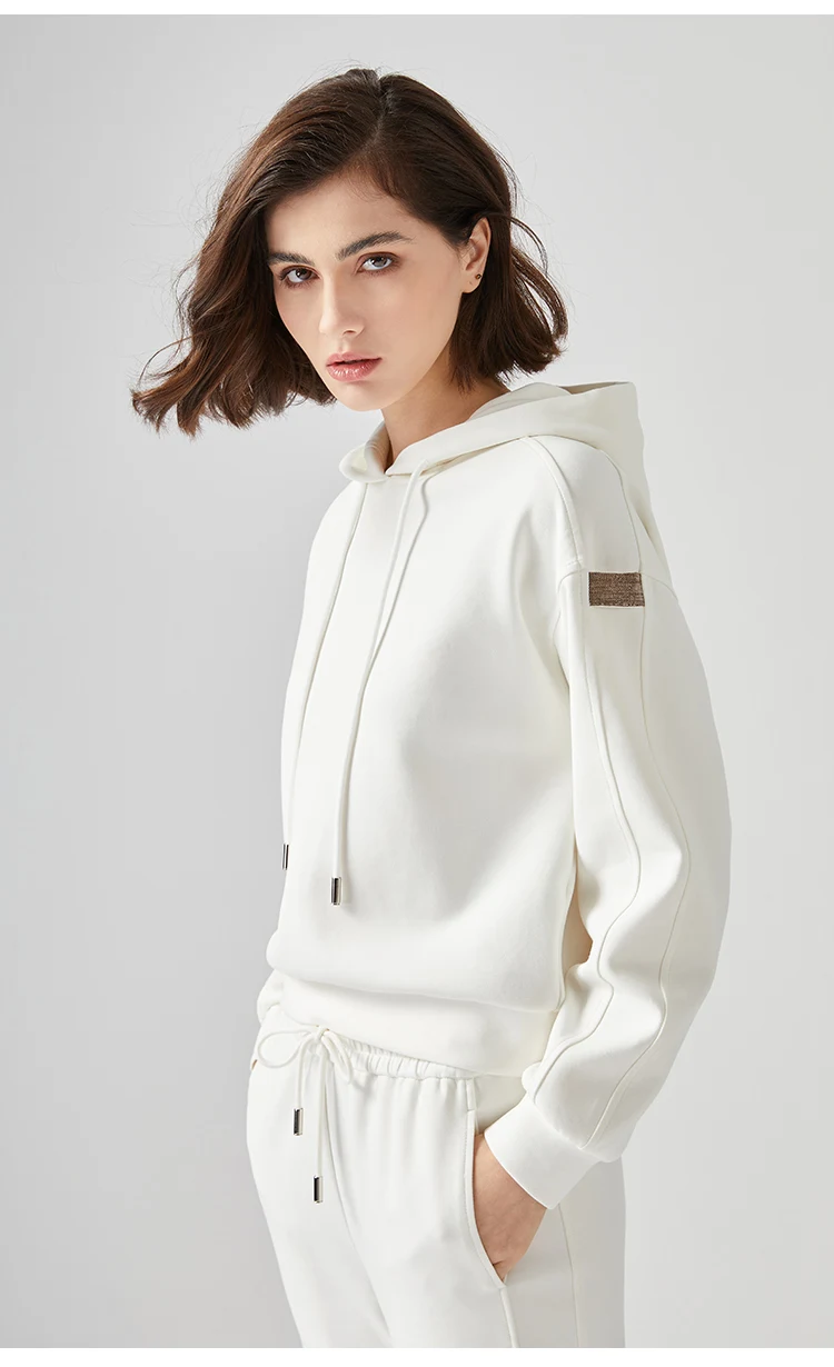 Full Sleeved High Quality Luxury Clothes Women's Zip Up Hoodies Combed Cotton Hoodies For Ladies