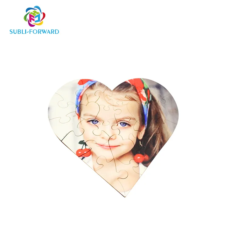 Оптовая продажа в форме сердца печати 23 шт. головоломка ДВП панель деревянного МДФ заготовок сублимации головоломки
