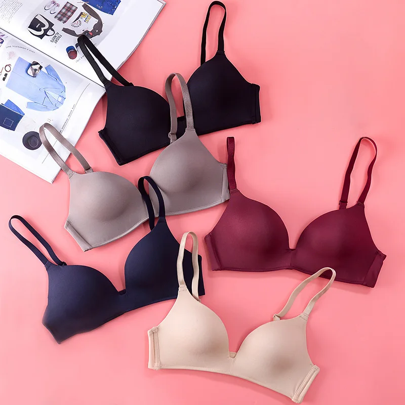 Solid Color Comfortable Push Up Bra Wireless Seamless Without