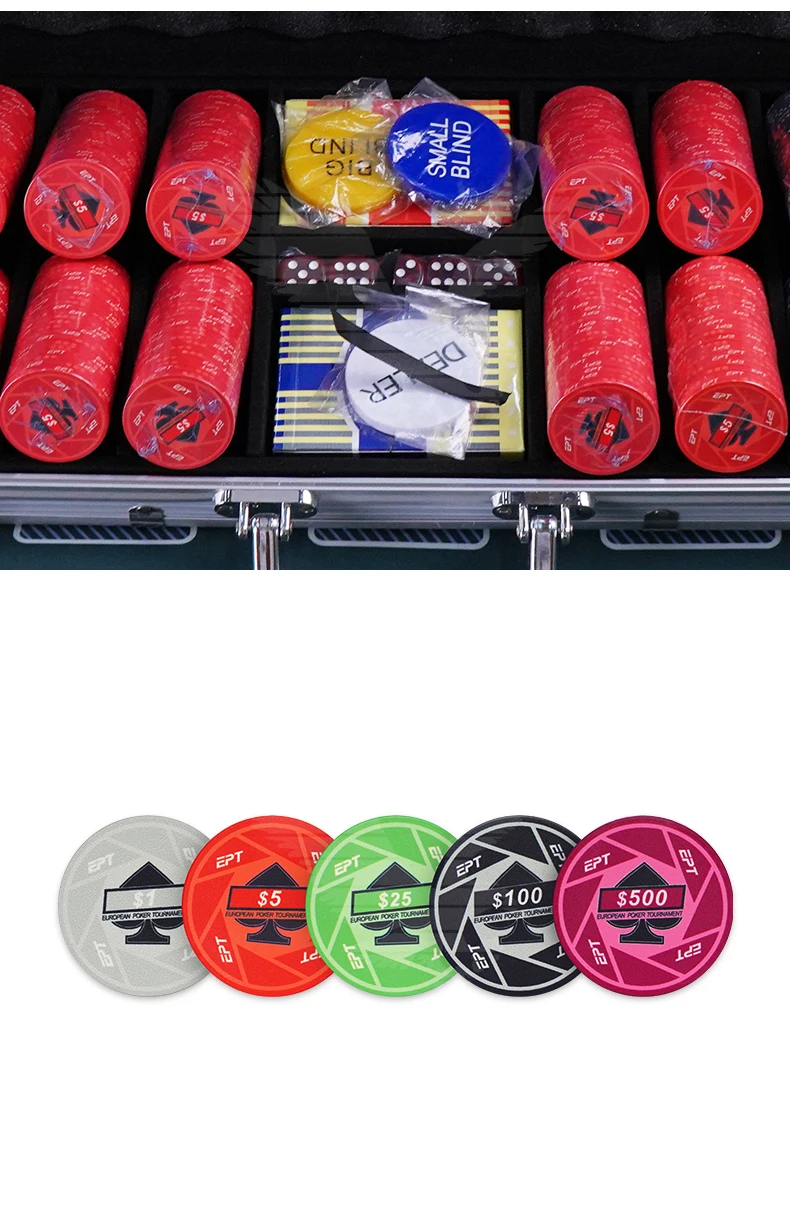 Yh 10gram Ept Ceramic Poker Chips With Denomination Full Printing