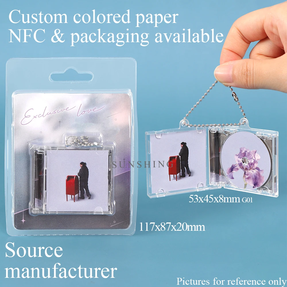 Mini CD Album Box Keychain - NFC Music Card Case, Custom Plastic