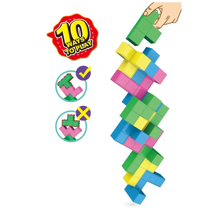 Newest Intelligent Challenge Block Game 40pcs 10 Play Methods Balance Play Building Block Board Game