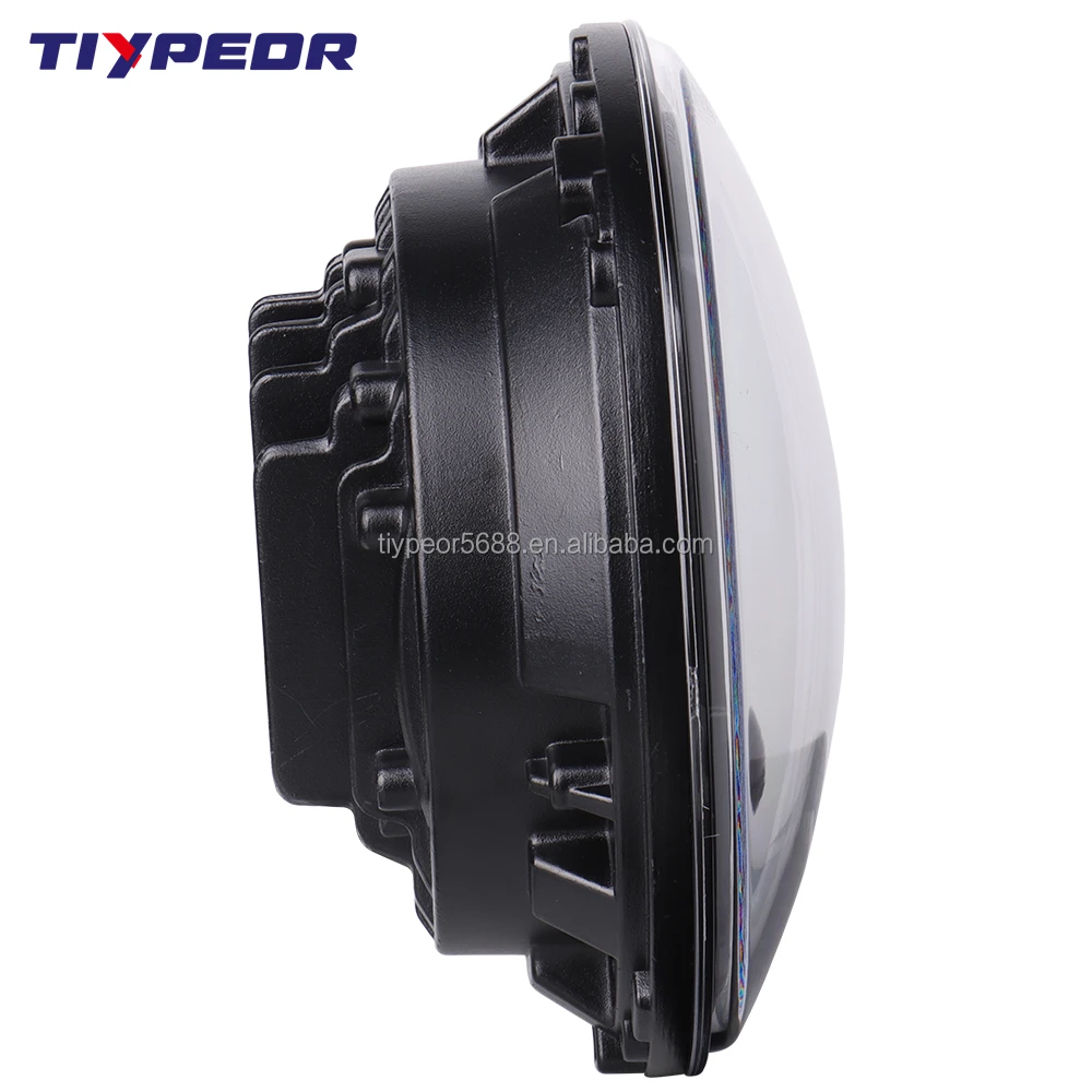 product tiypeor wholesale 12v 24v auto accessories with halo angel eyes drl headlamp for jeep 7 inch round led headlight motorcycle-4