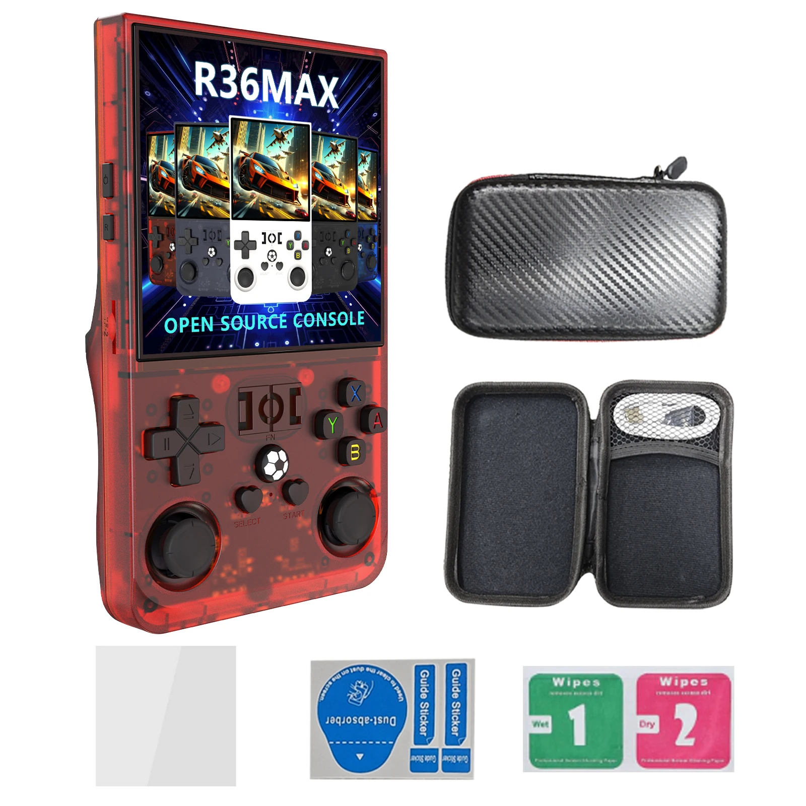 中古ゲームセット 2025 128GBポータブルレトロハンドヘルドR36 MAXビデオゲーム