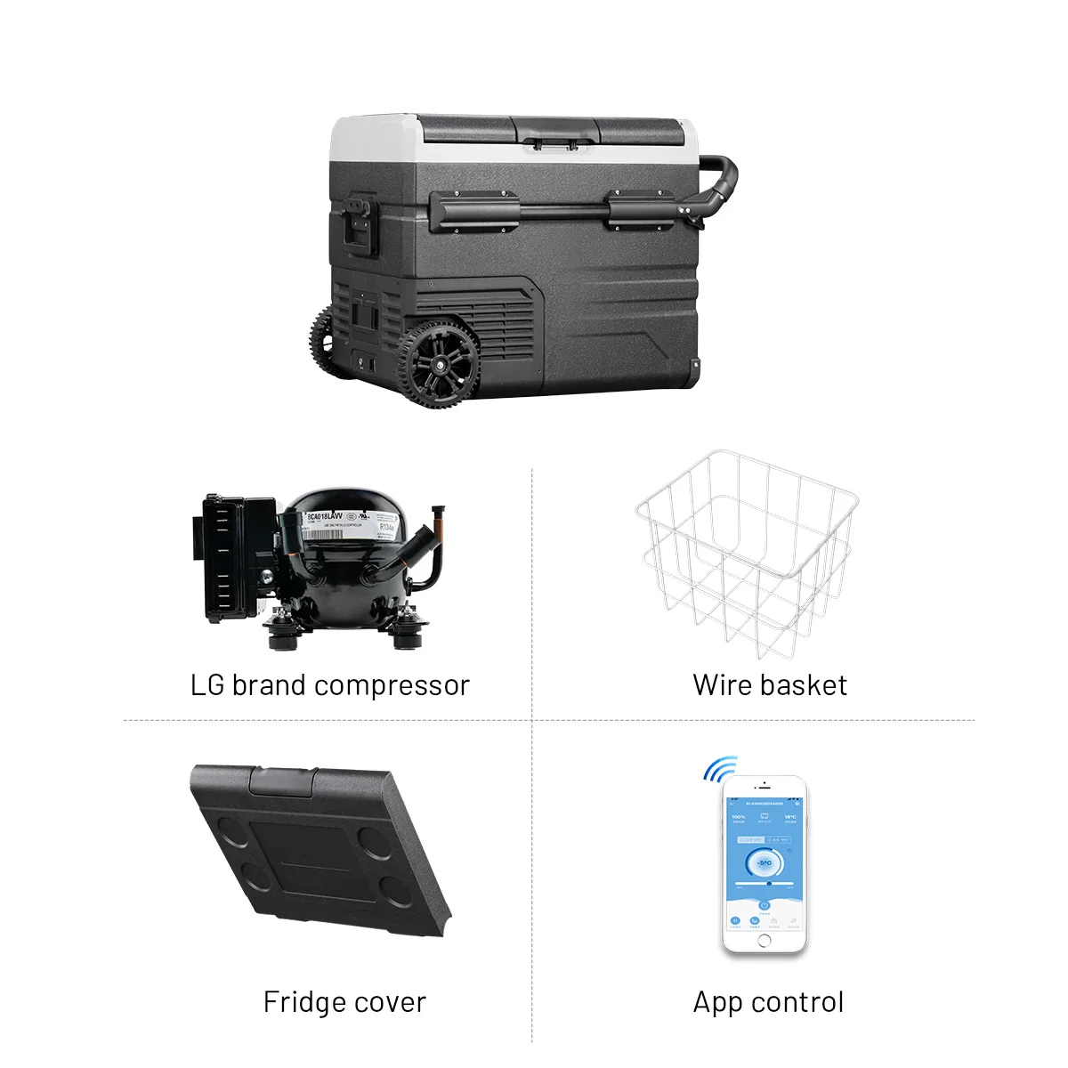 Alpicool TWW55 55L Portable Car Fridge - Compressor Cooling