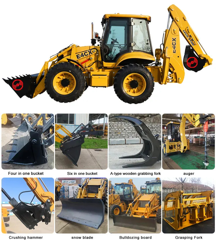 4x4 Compact Tractor With Loader And Backhoe Mini Loader With Backhoe ...