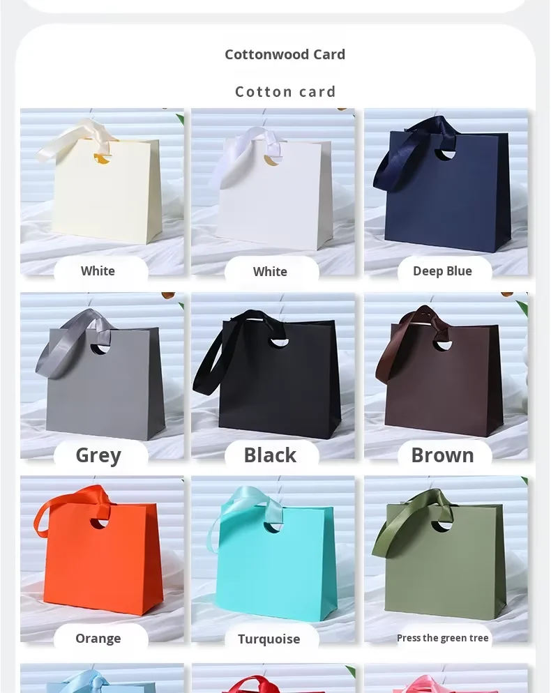 Multiple jewelry gift bags showing color variety