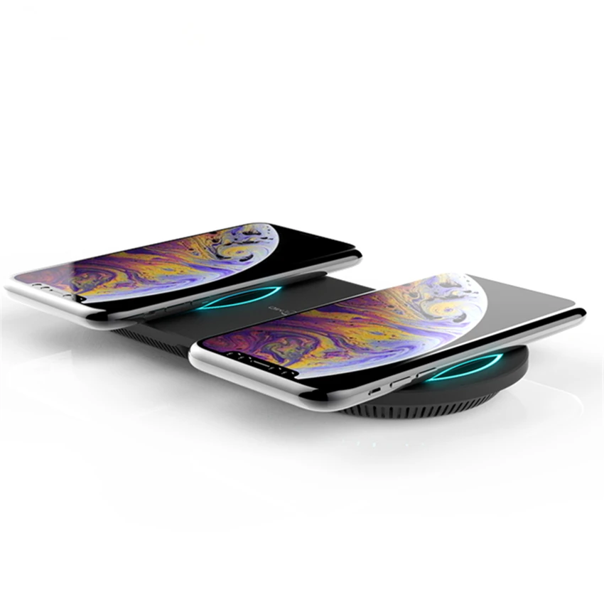 Беспроводное зарядное устройство MIQ для двух устройств 15 Вт 10 7 5 двойная Быстрая