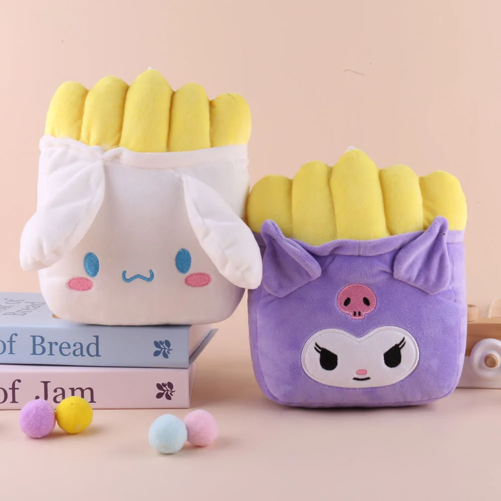 Custom Design Plush Toys Crab Machine Chips Toy Kuromi Melody Doll Cartoon French Fries Doll Hi Kitty Plush Claw Doll Toy