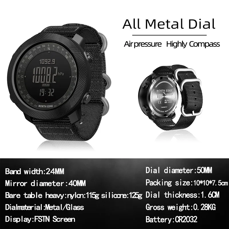 Amazon.com : North Edge Apache Tactical Sports Watches for Men Outdoor  Survival Military Compass Rock Solid Digital Watches with Durable Band,  Steps Tracker Pedometer Calories (Black) : Sports & Outdoors