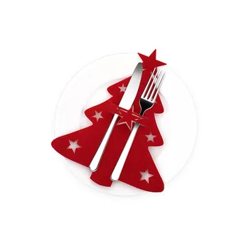 Wholesale Mini Personalized Knife and Fork Felt Cutlery Bag China's Christmas Decoration Series Elegant Dinnerware Sets