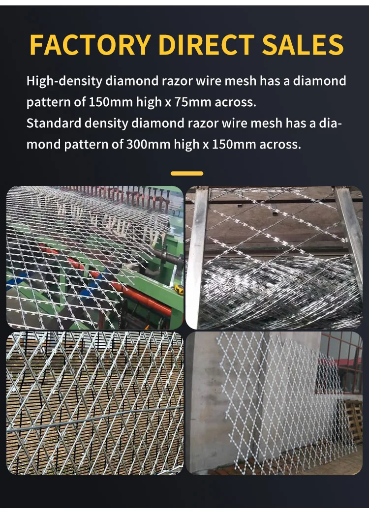 Double Strand Razor Barbed Wire Fence Welded Razor Barbed Wire Mesh