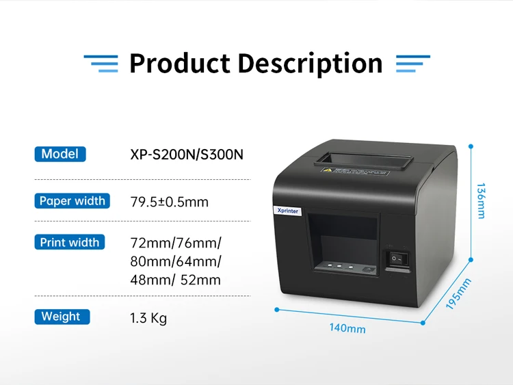 Xprinter Odm 80mm Usb Thermal Receipt Printer With Linux Driver For