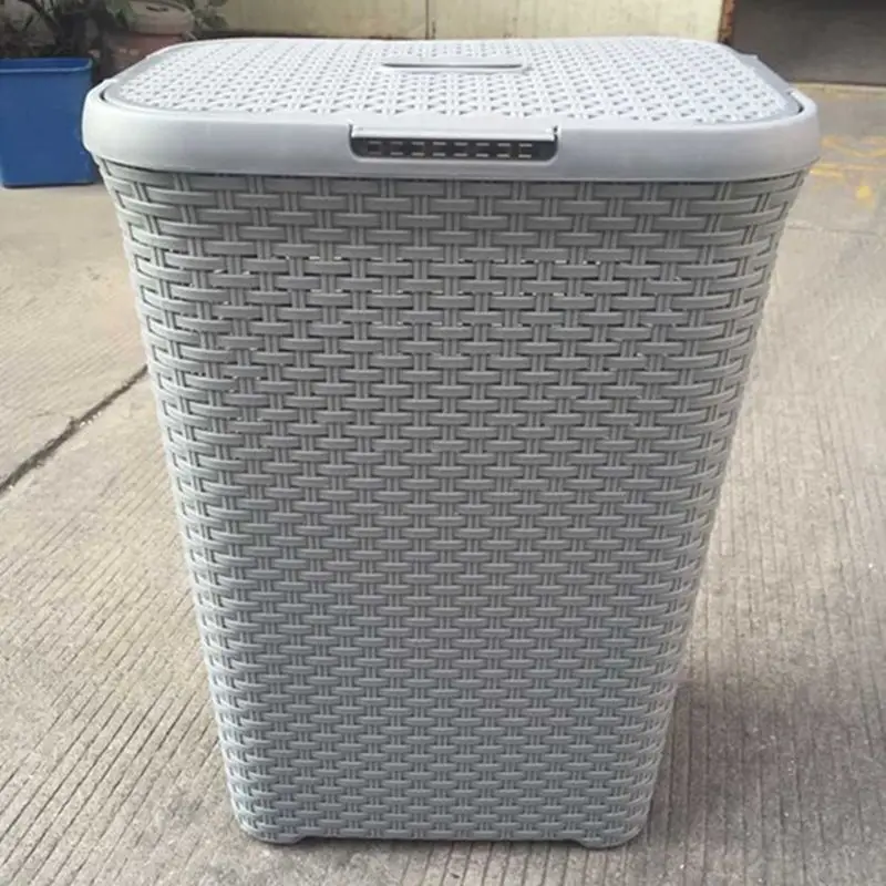 60 л корзина для белья стильная пластиковая с