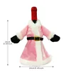 Copri bottiglia di vino in velluto rosa - stile abbigliamento