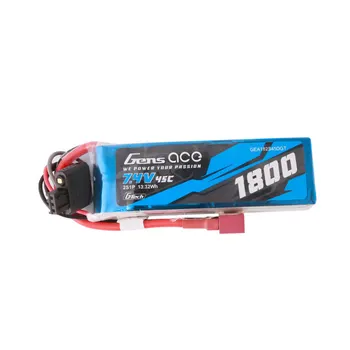 Gens Ace 1800mAh 2S 45C 7.4V G-Tech Lipo Battery Pack With Deans Plug