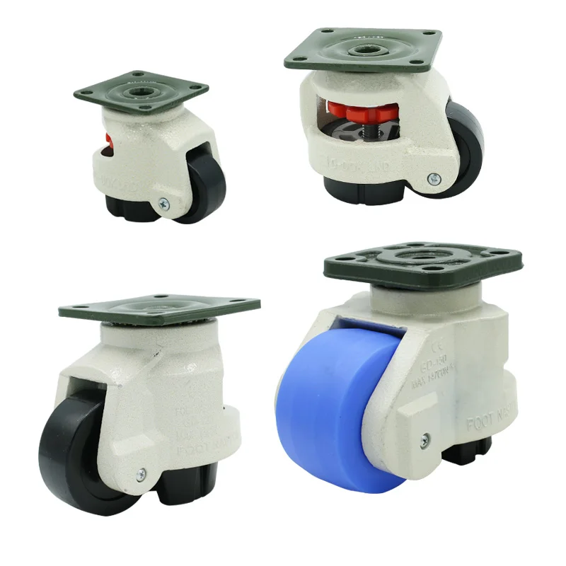 Gd40f gd60f gd80f gd100f gd150f high load heavy duty height adjustable retractable leveling caster wheels