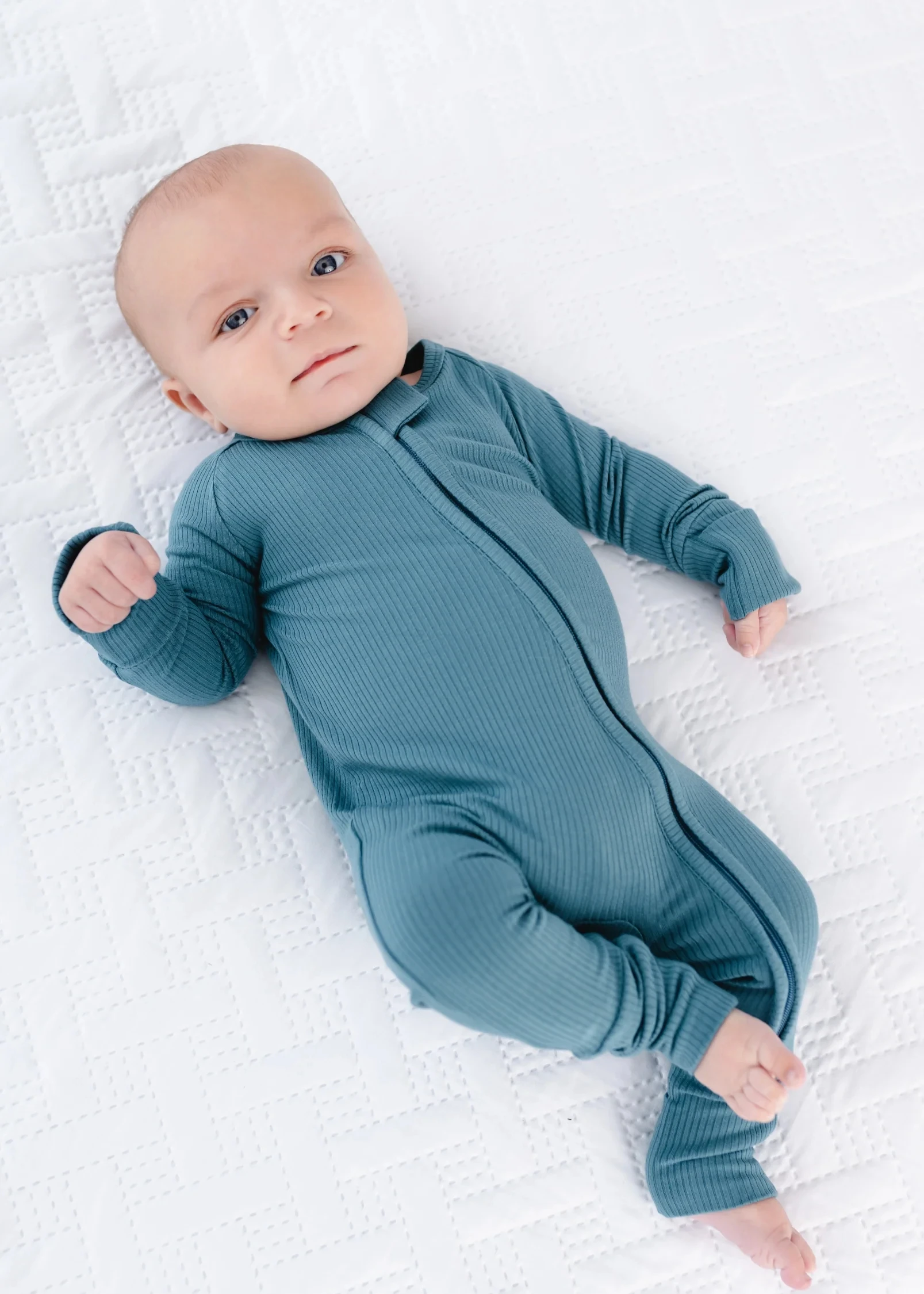 Bamboo Rayon Spandex Baby Footed Toddler Pajamas Romper Zip Front